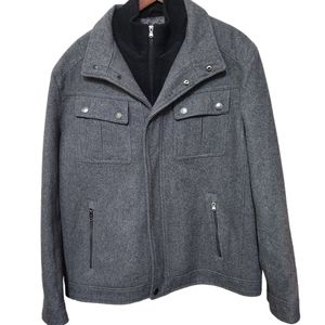 Michael Kors Alhambra Men's Jacket Wool Zip Up Winter Coat Gray Size XL